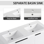 Contemporary Wall Mounted Bathroom Vanity With Resin Double Sink