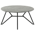 Hadi 2-piece Round SmartTop Coffee and End Table Set Cement