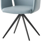 Segismunda - Arm Chair With Swivel - Light Blue Leather & Black
