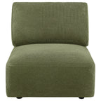 Elysia Chenille Upholstered Modular Armless Chair Green