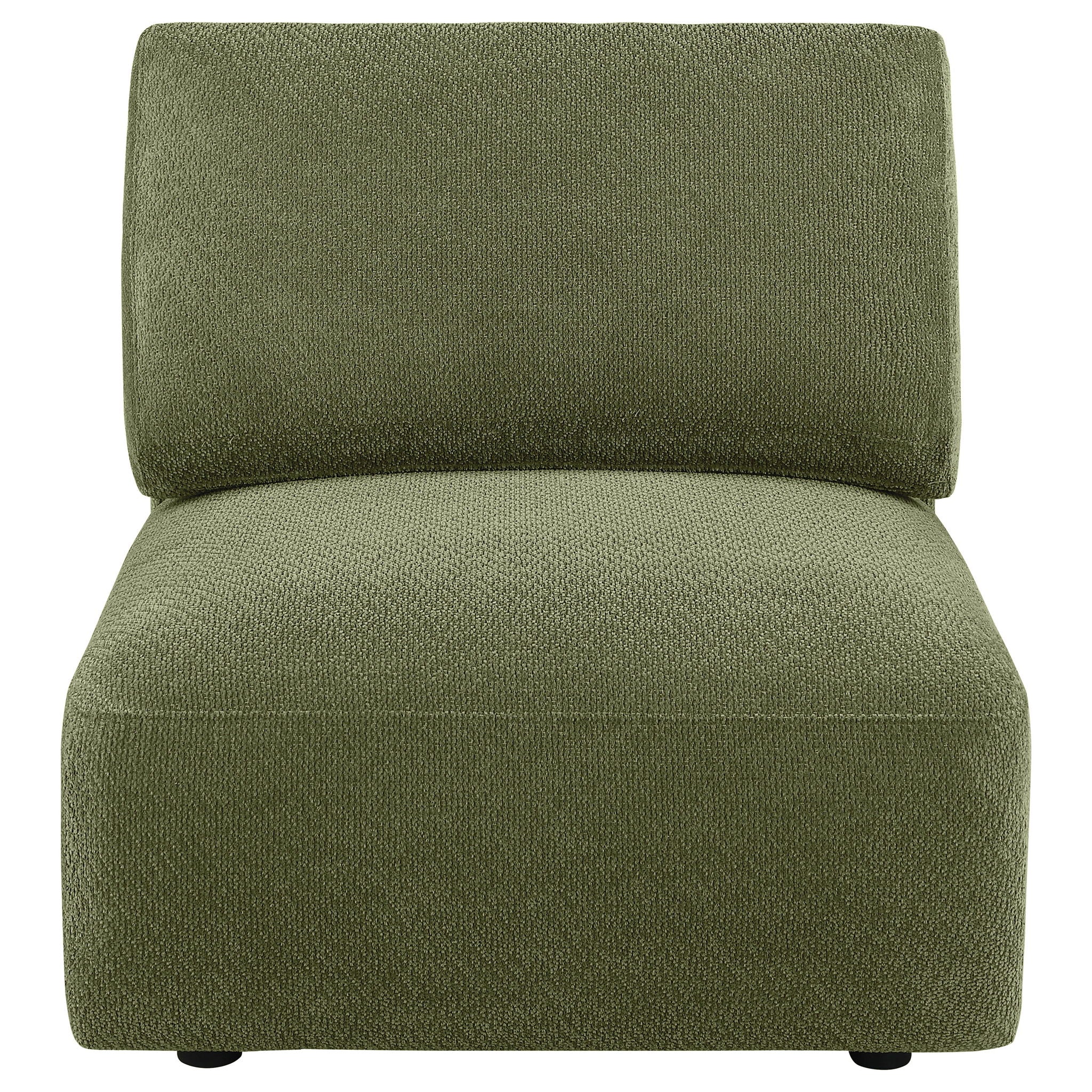 Elysia Chenille Upholstered Modular Armless Chair Green