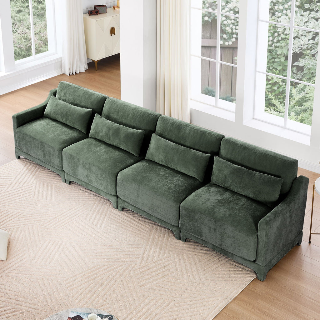 Elegant Sofa With Ergonomic Design And Lumbar Pillows