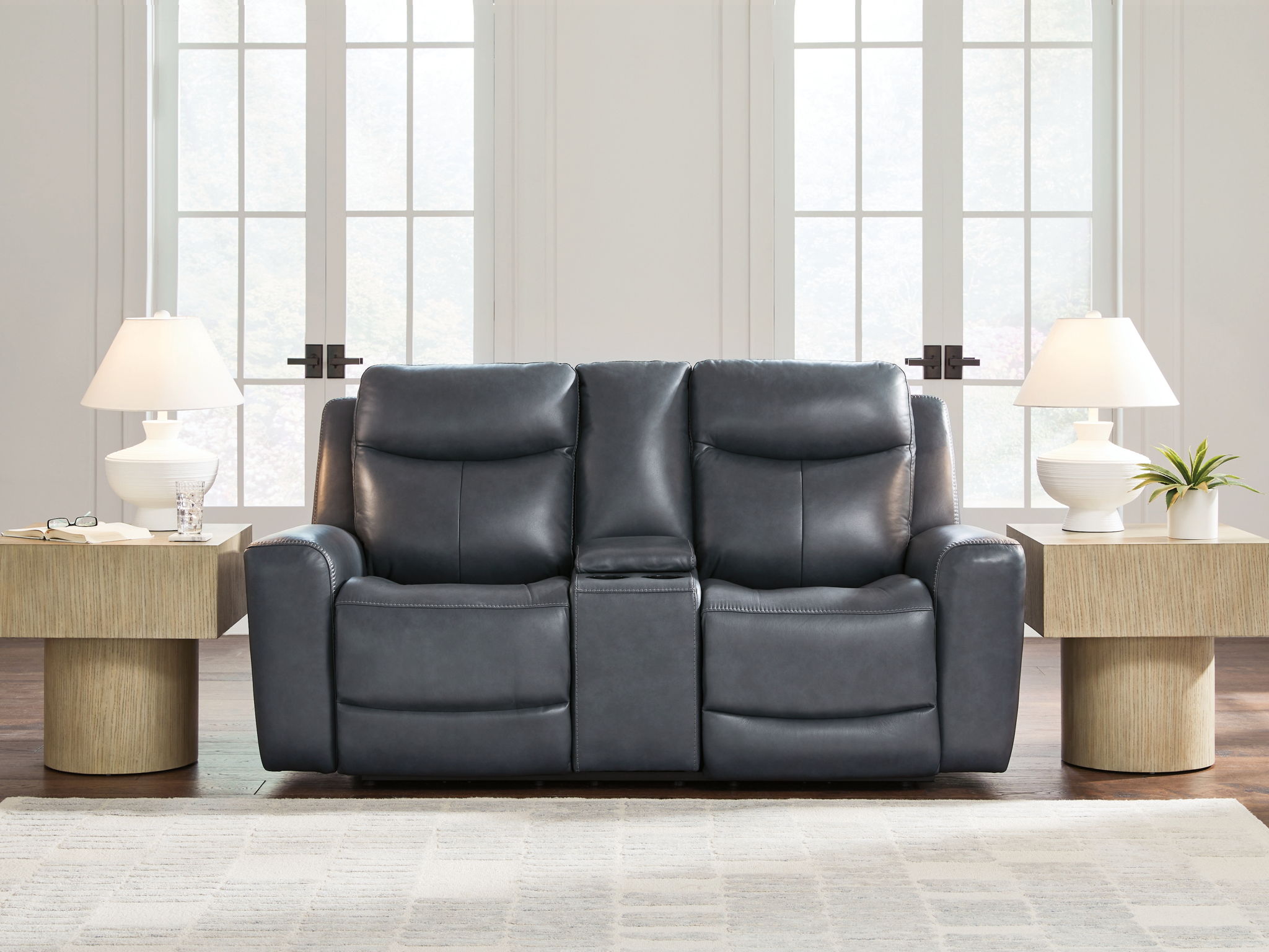 Bexhurst - Power Reclining Loveseat With Console / Adjustable Headrest