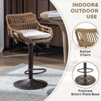 Modern Swivel Bar Stools Adjustable Counter Chairs With Footrest (Set of 2)