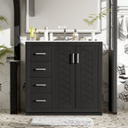 Bathroom Vanity With Sink Combo, Storage Cabinet, Freestanding Set With 3 Drawers & Soft Closing Doors