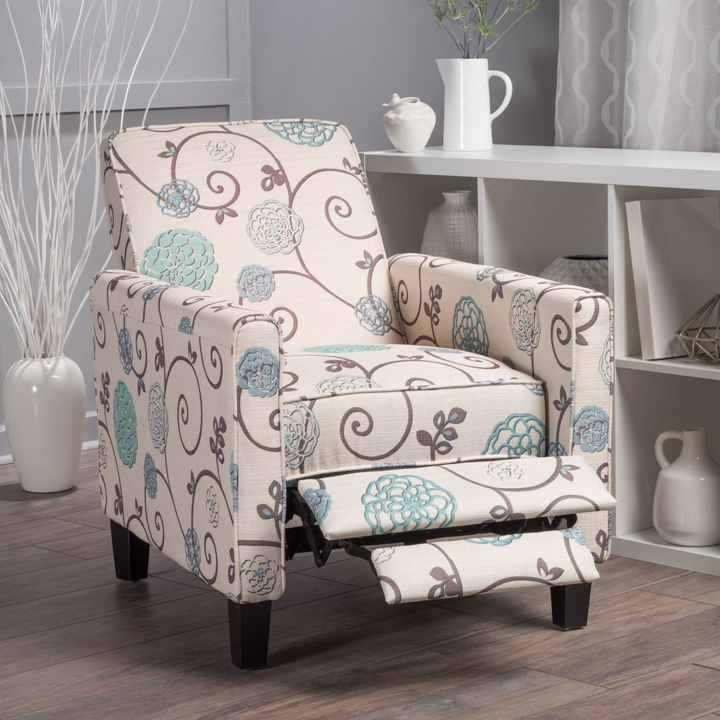 Push Back Upholstered Recliner Armchair