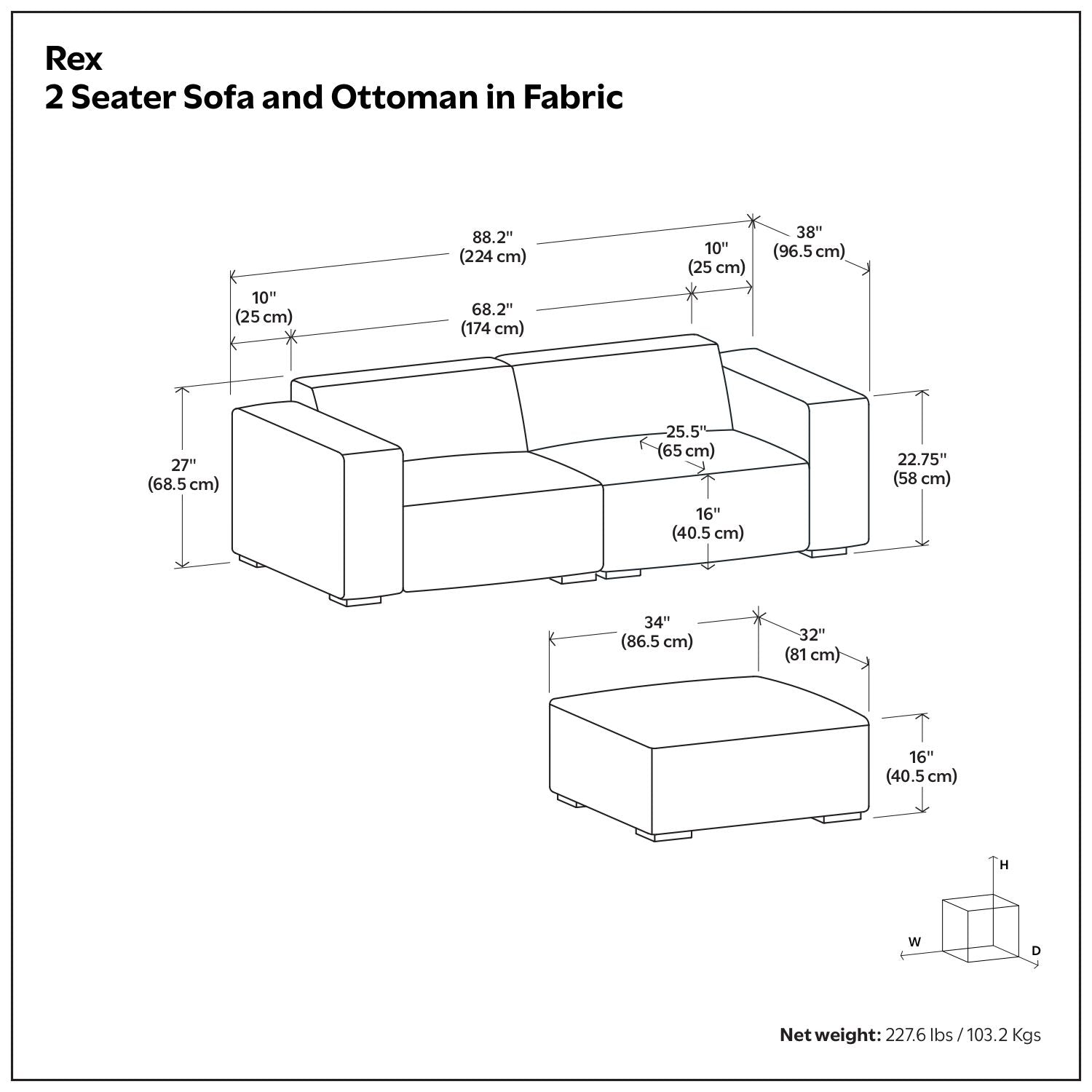 Rex - Handcrafted Sectional Sofa And Ottoman