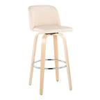 Toriano - Contemporary Fixed Height Barstool & Swivel With Round Footrest (Set of 2)