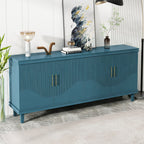 4 Door Cabinet, Large Storage For Living Room - Blue