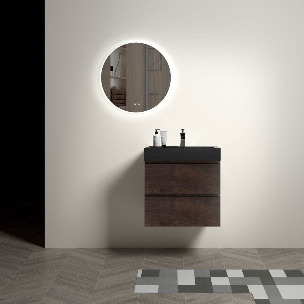 Alice - Bathroom Vanity Wall Mounted With Sink, Large Storage