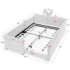 Cute Rabbit Ear Upholstered Platform Bed Frame With Safety Rail