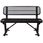 6' Outdoor Steel Bench With Backrest