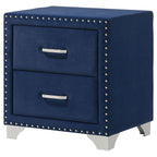 Melody Upholstered 2-drawer Nightstand Pacific Blue
