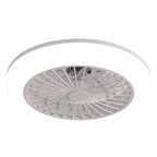 Enclosed Ceiling Fan With Light And Remote, Flush Mount Bladeless Low Profile - White