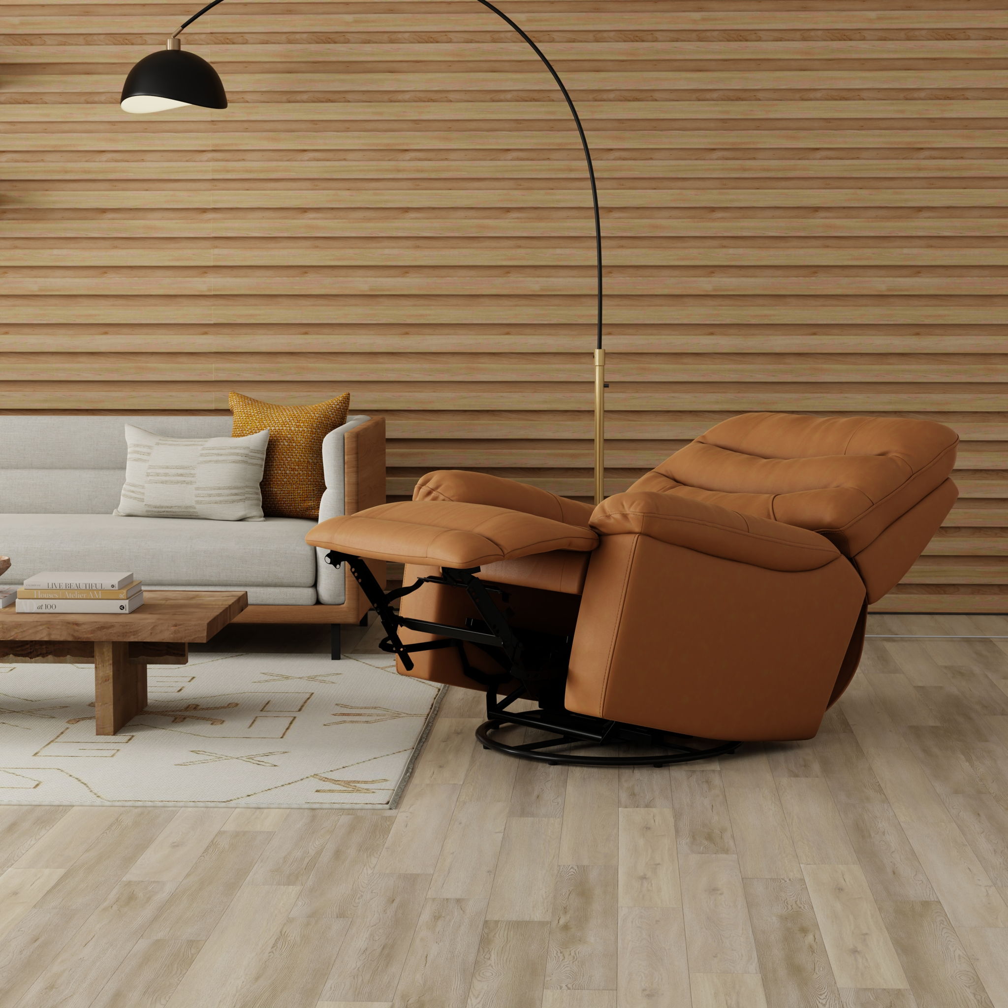 Oslo Antelope - Swivel Glider Recliner With Manual Footrest