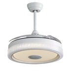 Invisible Ceiling Fan With Remote Control And 36W LED Light, 120V DC Motor, 3 Blades - White