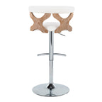 Gardenia - Contemporary Adjustable Barstool With Swivel / Rounded T Footrest (Set of 2)