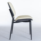 Dining Chairs (Set of 2) Mid-Century Modern Retro Chair With Walnut Bentwood Back Upholstered Seat Metal Legs Adjustable Foot For Kitchen Dining Room Chairs
