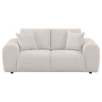 Burnett Chenille Upholstered Wide Arm Loveseat Ivory
