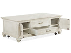 Newport - Lift Top Storage Cocktail Table (With Casters) - Alabaster