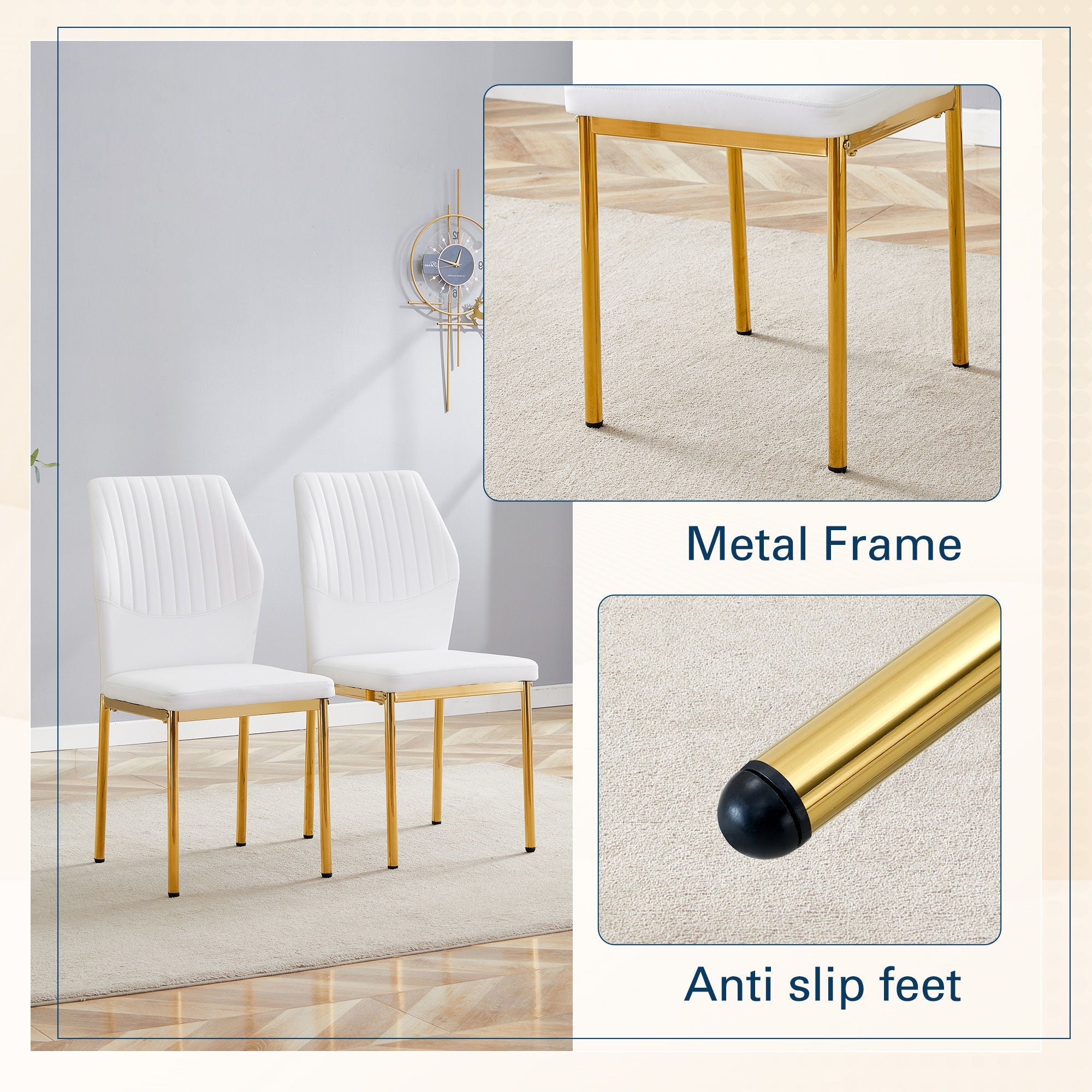Luxury Simple Chair With Metal Leg