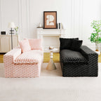Multifunctional Sofa Pink Black, Fits 4 People