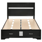Miranda 51-inch Wood Full Storage Panel Bed Black