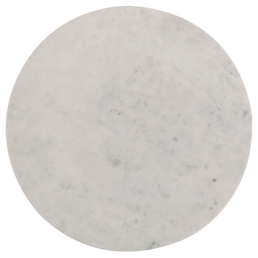 Astoria Round Genuine Marble Side End Table White