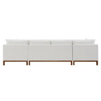 Valiant - Sectional Sofa With 4 Pillows - Ivory Chenille