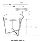 Yael Round Mango Wood Accent Side Table Natural and Gunmetal