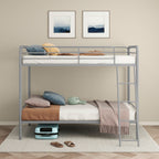 Carson Metal Twin Over Twin Bunk Bed Glossy Silver