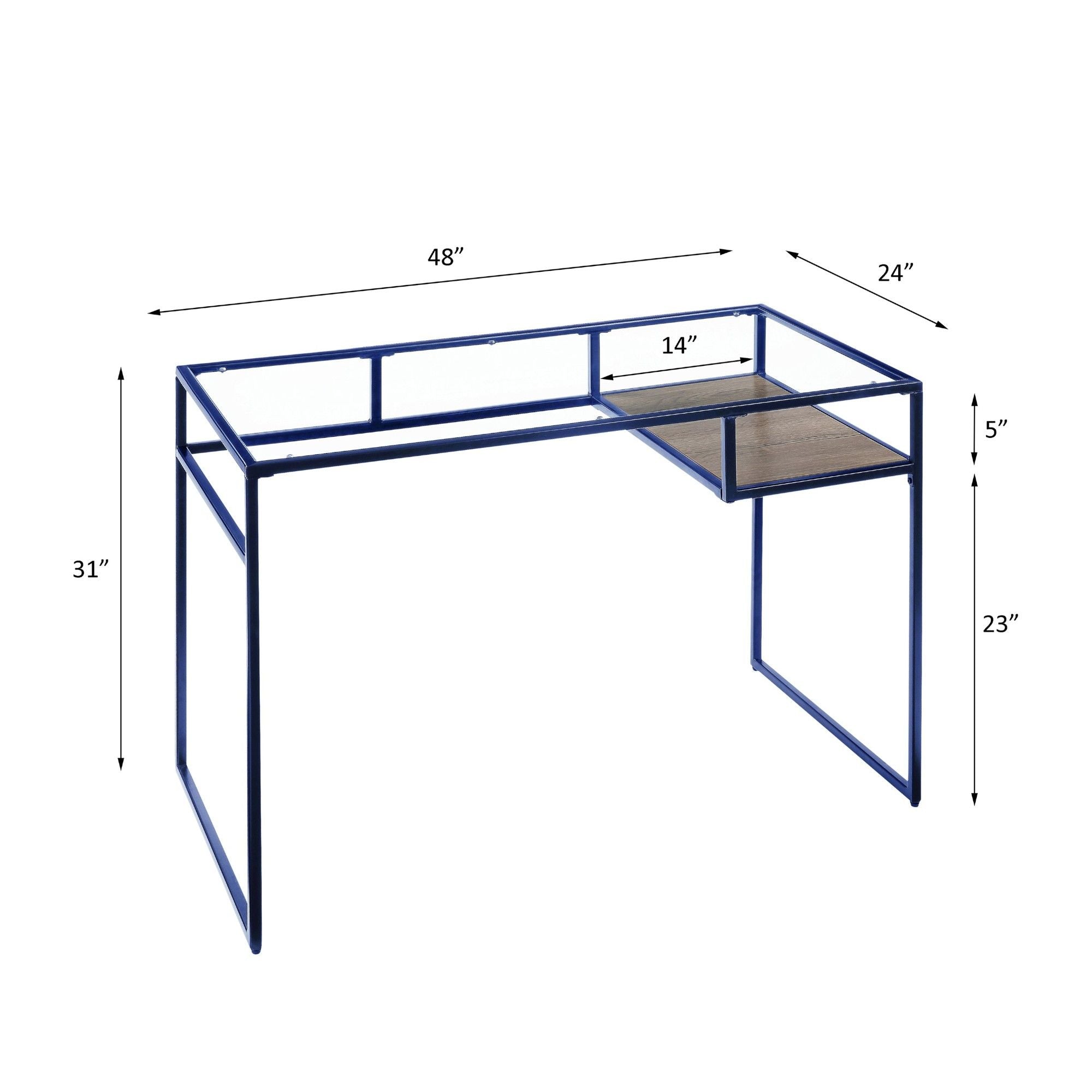 Yasin - Glass Top Writing Desk