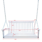 Front Porch Swing With Armrests For Outdoor Patio, Garden Yard, Backyard Or Sunroom