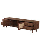 70" TV Stand With Doors For TVs Up To 80", Media Console With 4 Drawers & Cable Holes - Dark Brown