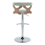 Gardenia - Contemporary Adjustable Barstool With Swivel / Rounded T Footrest (Set of 2)