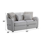 Mahler - Loveseat With 4 Pillows - Beige Linen
