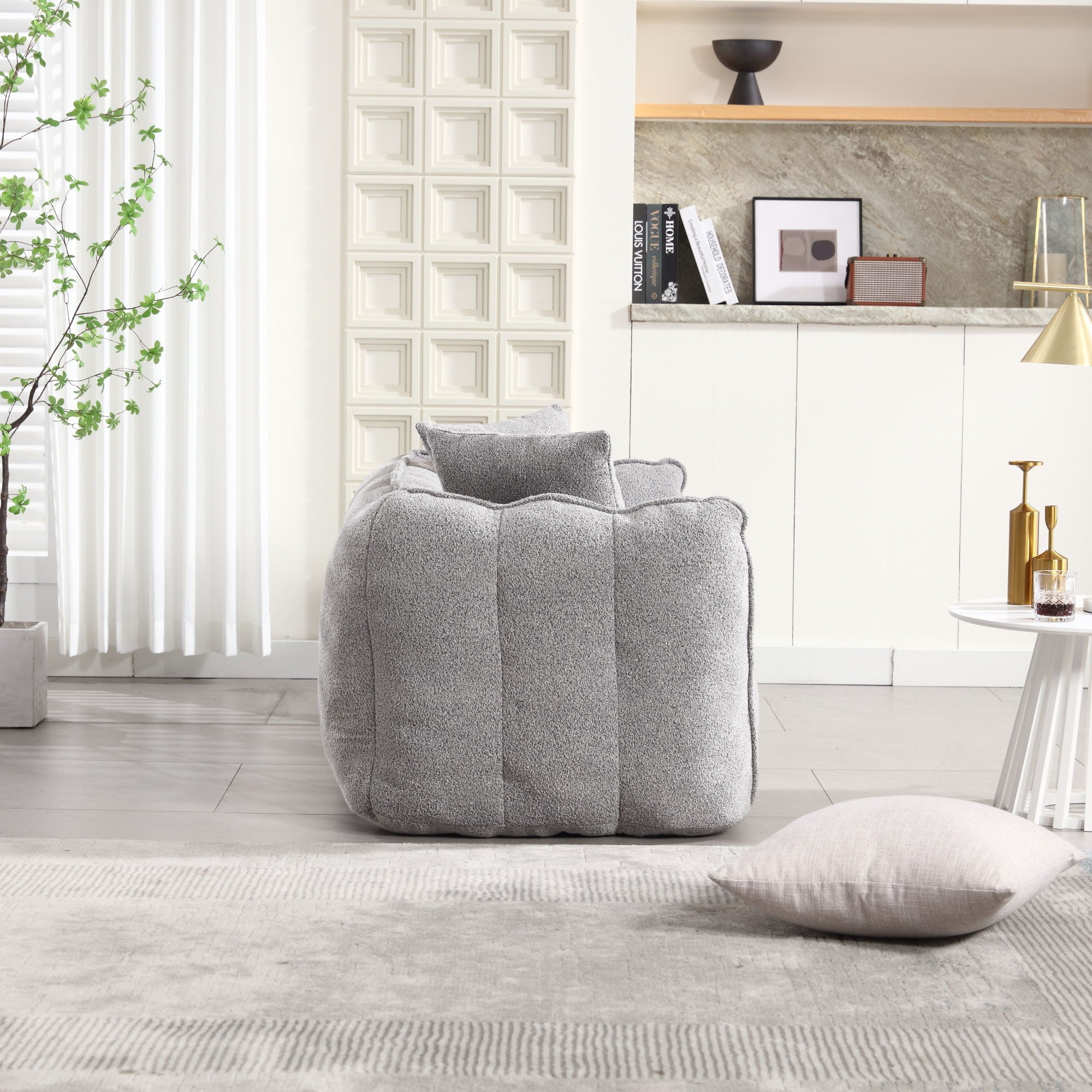 Cozy Beanbag Chair With High Resilience Foam Core For 2