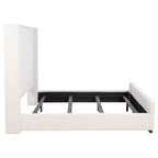 Natasha 65-inch Upholstered Eastern King Wingback Bed Cream