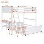 Full Over Full Bunk Bed With Desk