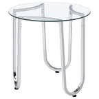 Beller 3-piece Round Tempered Glass Top Coffee Table Set Chrome