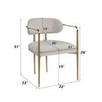 Zayn - Arm Chair (Set of 2) - Beige Chenille & Gold