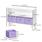 Bookcase With Collapsible Drawers, Book Display Organizer