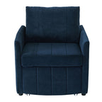 Upholstered Convertible Sleeper Sofa With 5 Position Backrest, Side Pockets, Storage