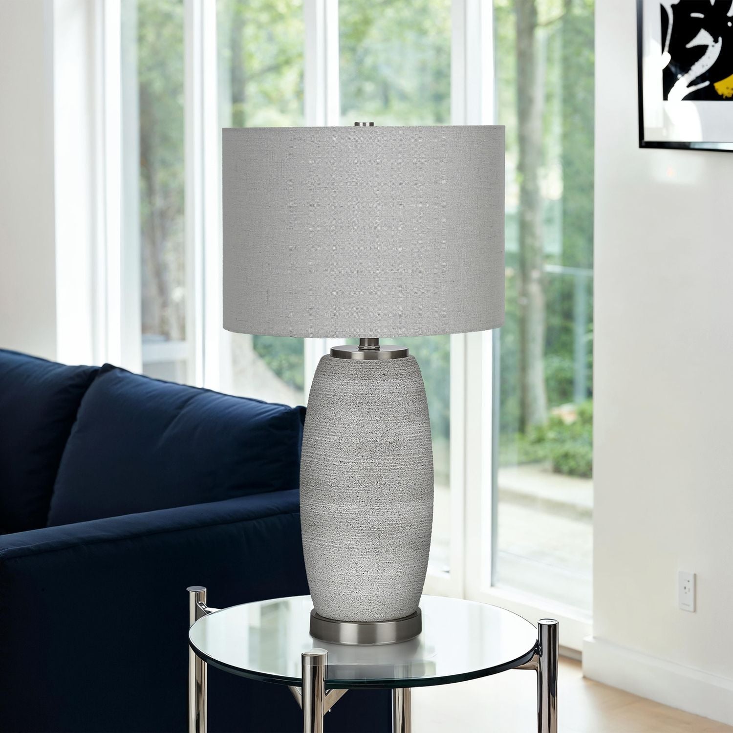 Lighting, Table Lamp, Ceramic, Modern - Gray