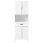 Freestanding Tall Bathroom Cabinet With Soft Close Doors And Adjustable Shelves