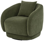 Arnaud Chenille Upholstered Swivel Accent Chair Green