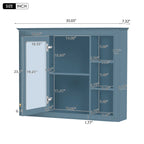 Wall Mounted Medicine Cabinet With Mirror, Storage Cabinet Featuring 6 Open Shelves And Adjustable Interior