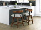 Ralene - Upholstered Swivel Barstool (Set of 2) - Medium Brown