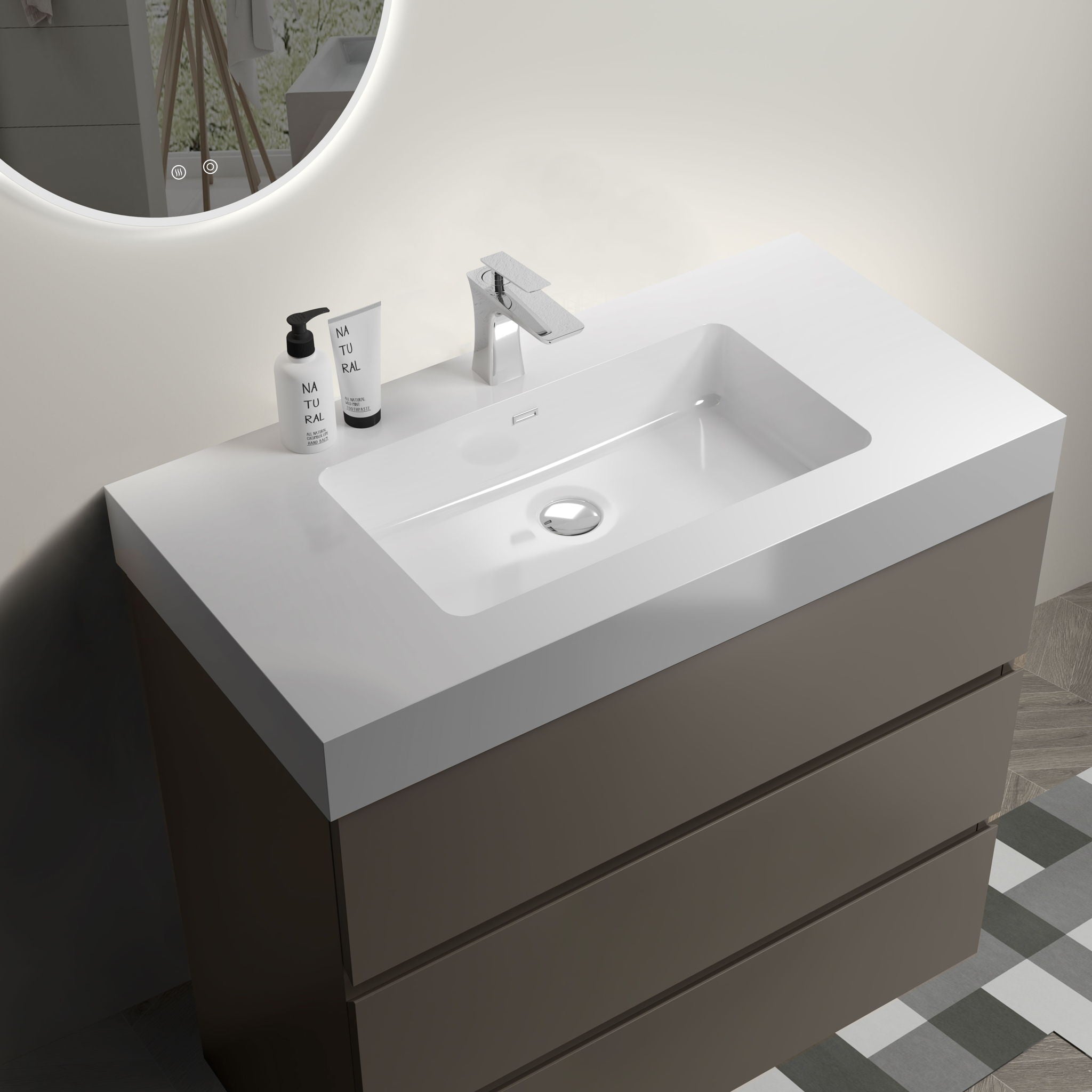 Alice - Bathroom Vanity With Sink, Large Storage Freestanding