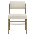 Kehoe Upholstered Dining Side Chair Cream and Natural Oak (Set of 2)